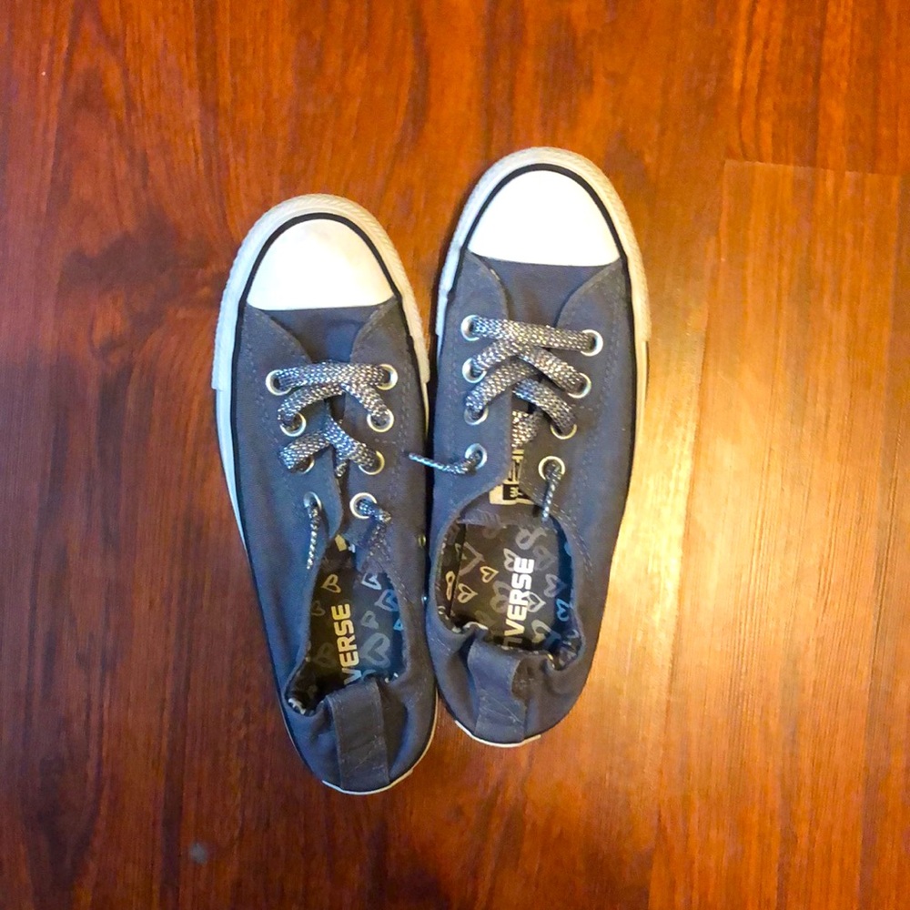 Converse, gray with sparkly laces